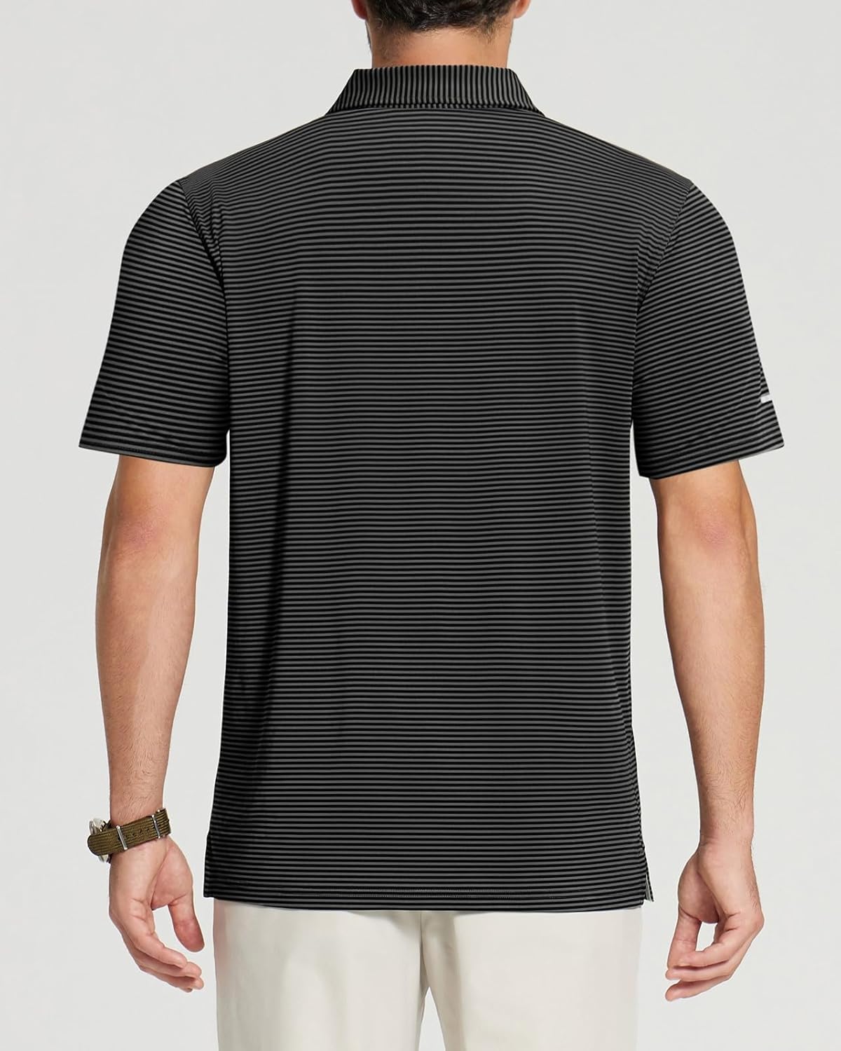 Skiennix Men's Golf Polo Shirt - Moisture-Wicking, High-Performance, Short Sleeve | Striped Casual Design