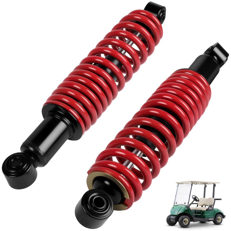 Yamaha Golf Cart Shocks Rear Heavy Duty Absorber with Springs for Yamaha Gas and Electric G29 Drive, G22, G20, G19, G16 and G14 Golf Cart Models OEM JN4-F2210-00-00, JN3-F2210-00 (Red)