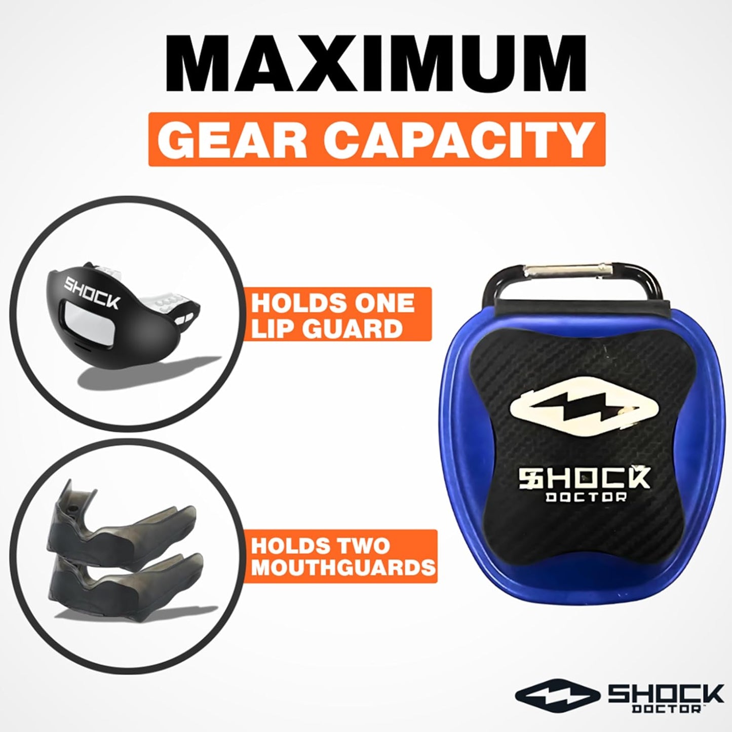 Shock Doctor Mouth Guard Case - Ventilated Universal Storage for Adult & Youth Mouthguards
