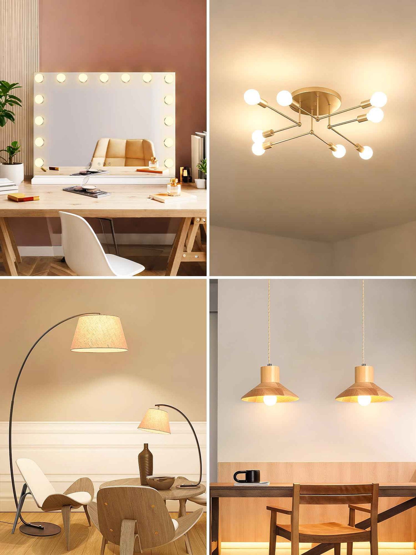 TJOY G25 LED Globe Light Bulbs, Vanity Light Bulb for Bathroom 40W Equivalent, 2700K Soft Warm White E26 Base, Round Decorative Bulb for Vanity Makeup Mirror, CRI85+, 450LM, Non-Dimmable, UL, 4 Pack