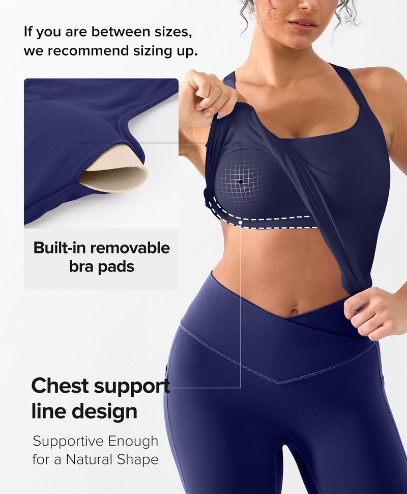 BRXL Halter Sports Bras Women Padded Tank Tops Workout Camisole Tops Backless Longline Bras for Fitness Yoga Gym Pilates Blue M