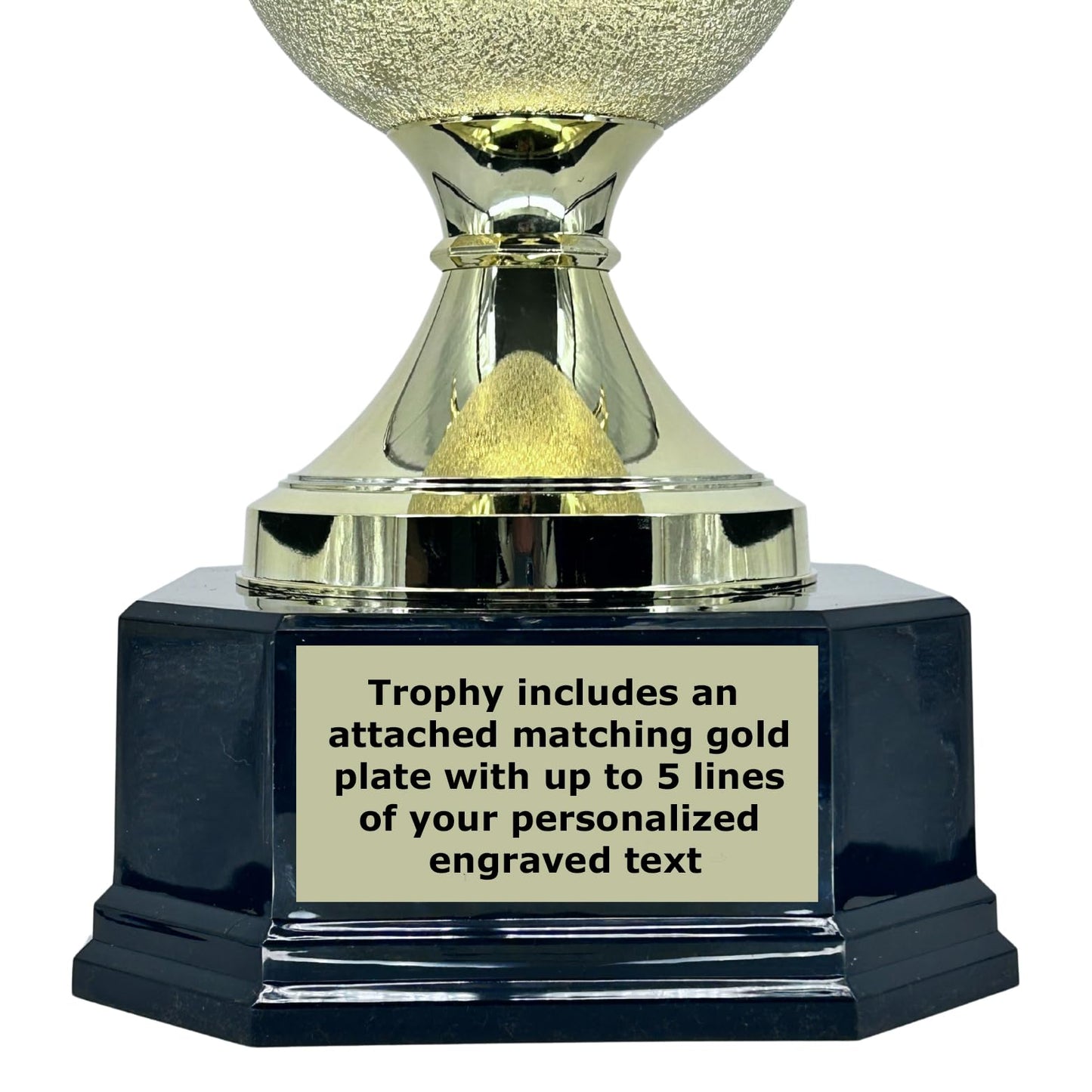 Express Medals Premium Giant 39 Inch Tall 22 Inch Wide Football Trophy with Figure, Gold Champion Cup with Handles, Black Base and Attached Plate with Your Custom Text. Trophy Weighs 8 Pounds.