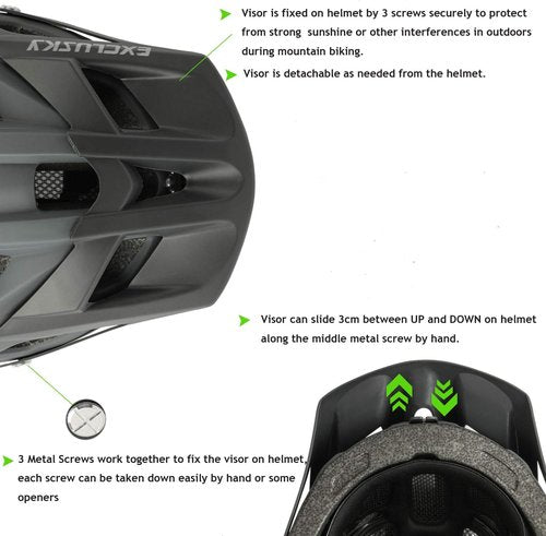 Exclusky Mountain Bike Helmet - Lightweight & Adjustable Cycling Safety Gear for Men & Women
