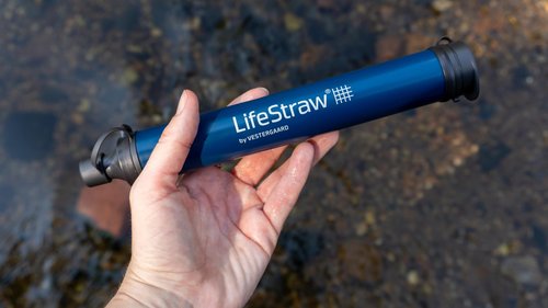 LifeStraw Personal Water Filter for Hiking, Camping, Travel, Emergency Preparedness, and Disaster Relief, 4 Pack, Navy