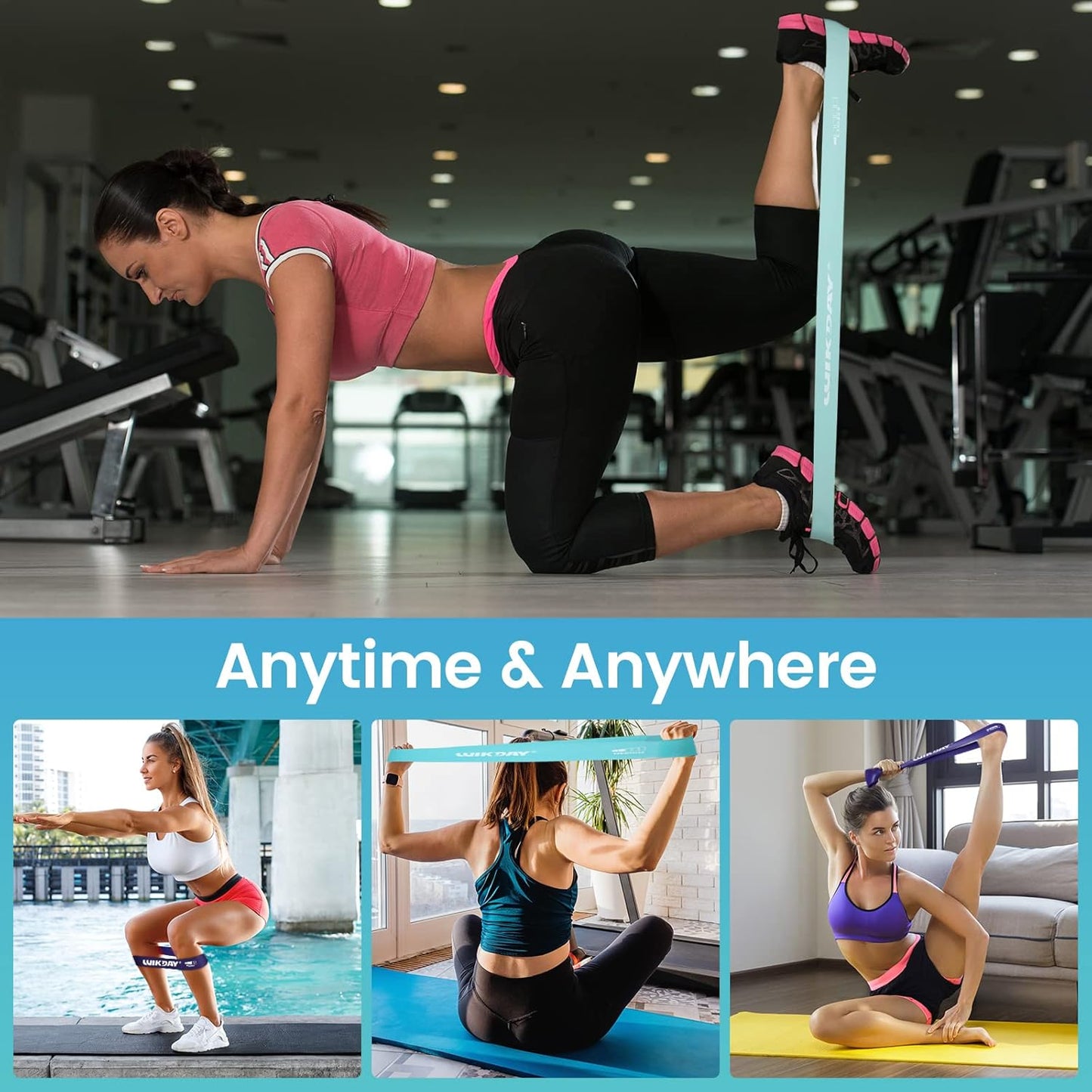 WIKDAY Resistance Bands - Versatile Workout Loop Bands Set for Men & Women | 5-Piece Set for Stretching & Crossfit