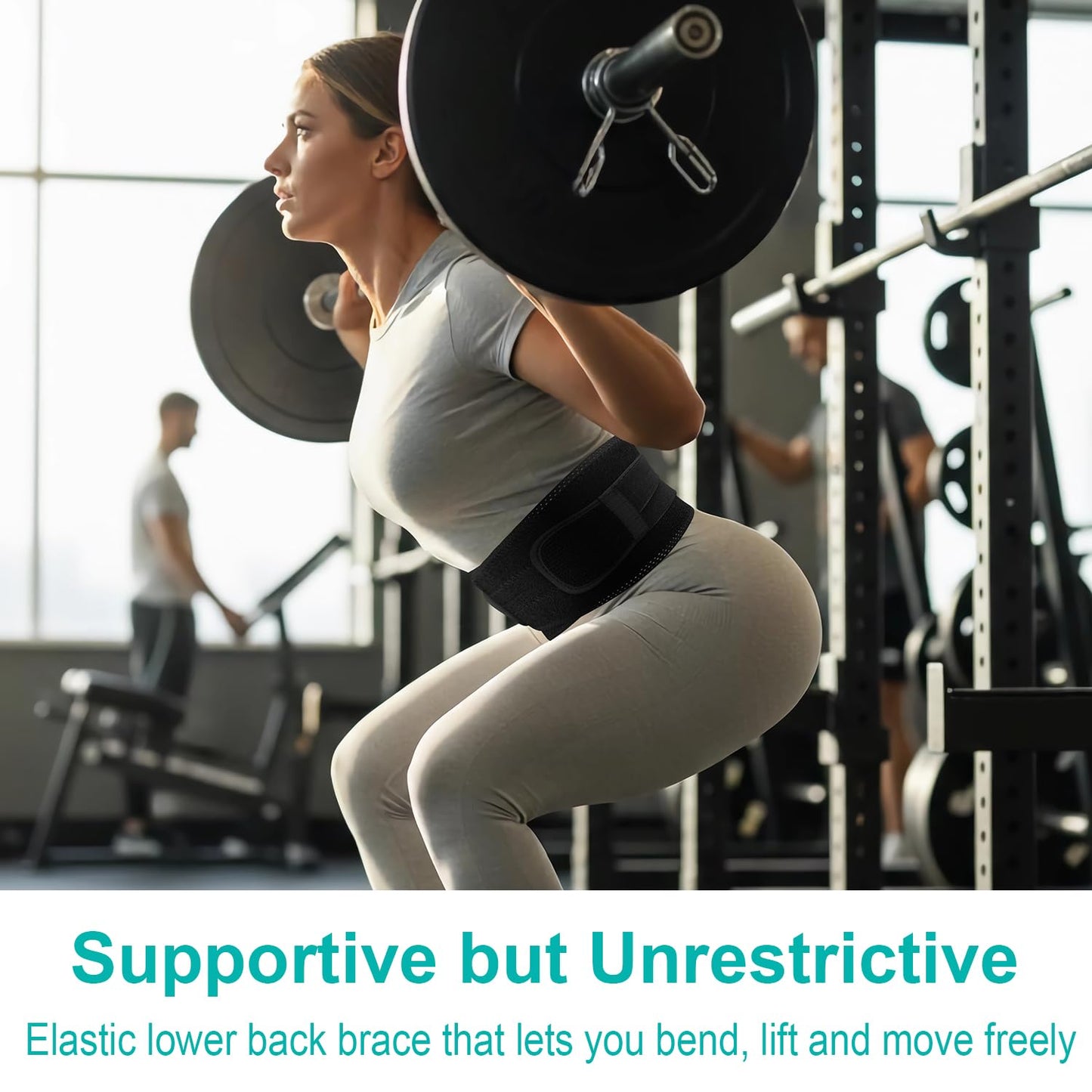 Breathable Back Brace for Lower Back Pain Relief – Lightweight Mesh Lumbar Support Belt with Dual Adjustable Straps, Thin Under-Clothes Back Support for Everyday Work & Housework for Men & Women