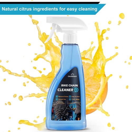 CHUMXINY Bike Chain Degreaser, 17 fl oz Spray Non-foaming Design for MTB/Gravel/Road/Mountain Bikes
