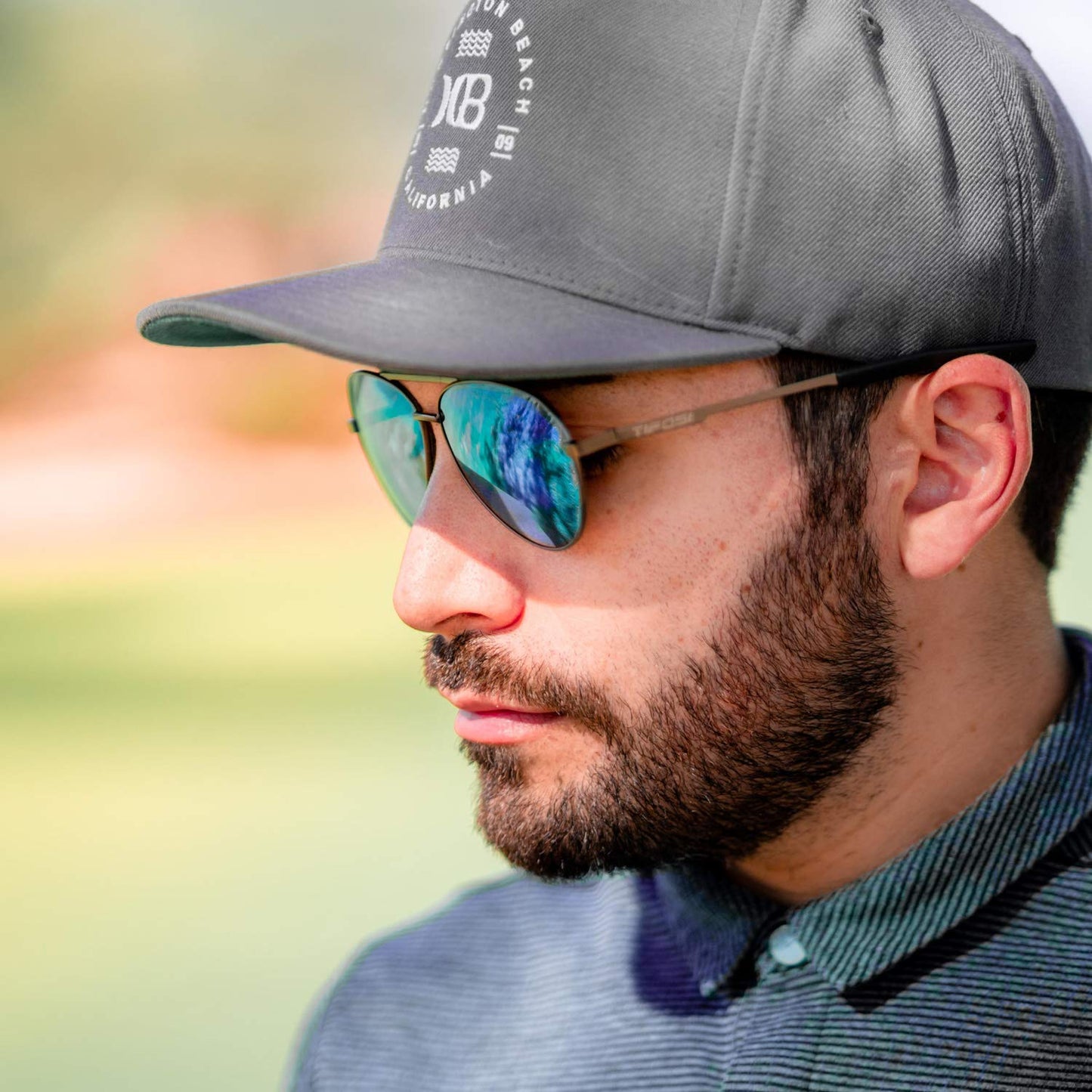 Tifosi Optics Shwae Aviator Sunglasses (Gold, Smoke Bright Blue)
