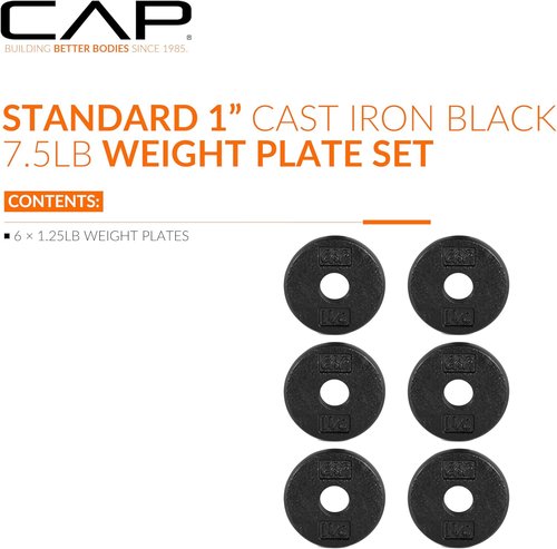 CAP Barbell Standard Weight Plates - Durable Cast Iron for Strength Training | 1.25-50 lbs Options