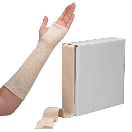 Rolyan Cotton Stockinette, 1" Wide x 25 Yards, Cast Pre-Wrap, Knit Tubular Bandage for Splint Padding and Friction Reduction, Cast Fabrication Wrap, Stretches 3 Times for Comfort & Fit, Dispenser Box
