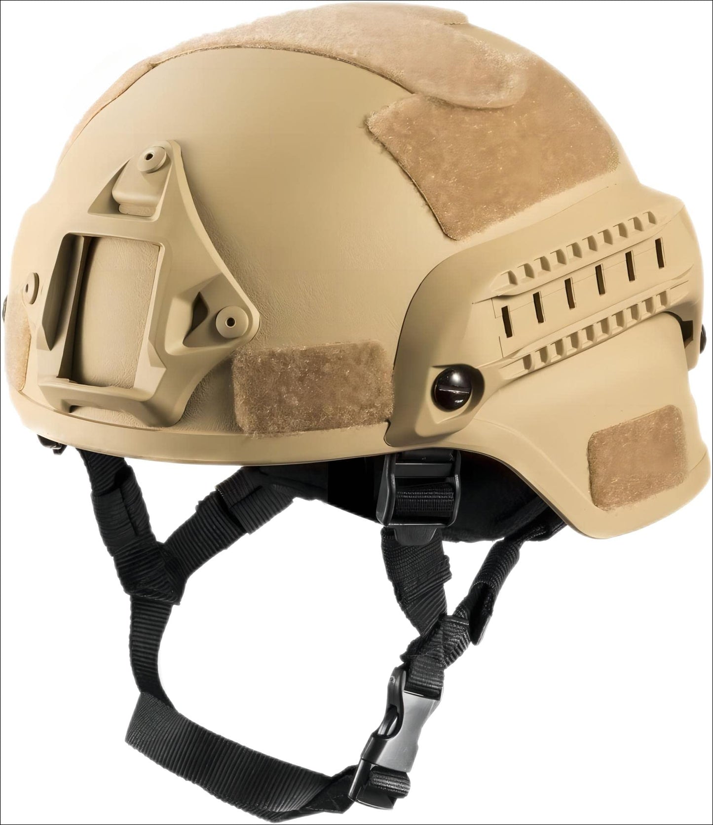 CMAIR4U Airsoft Helmet Mich 2000 Tactical Helmet with Ear Protection, Front NVG Mount and Side Rail (TAN)