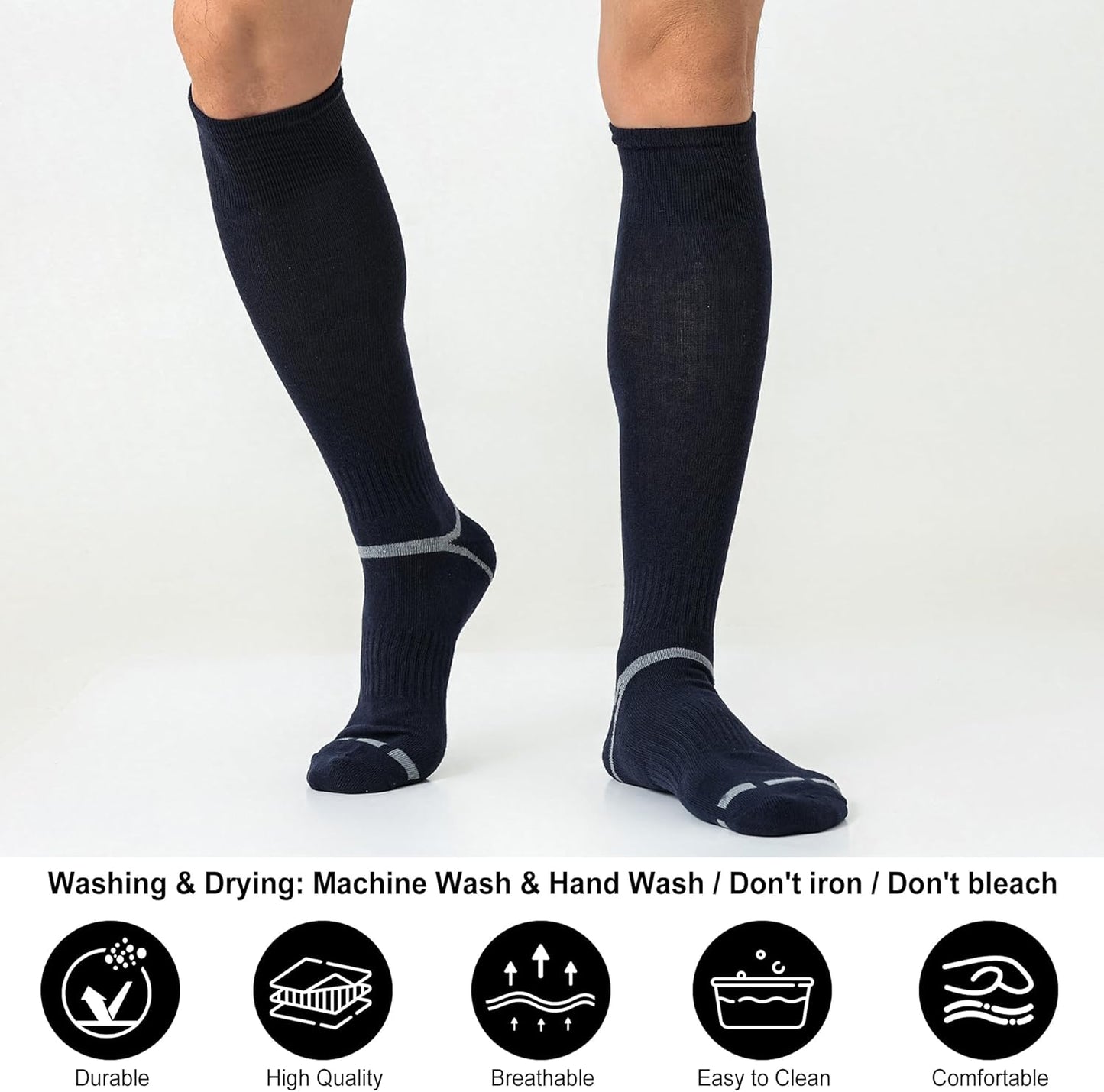 Skiennix Soccer & Softball Socks - 3 Pack Youth & Adult Sizes | Comfortable & Durable Design