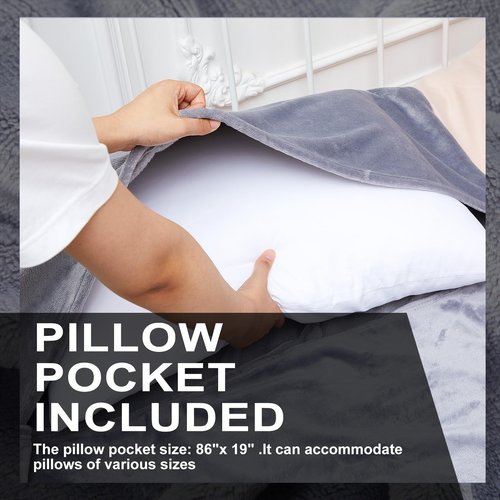 Flannel Sleeping Bag Liner for Adult, Travel Camping in Warm Cold Weather, Soft Fluffy Travel & Hotel Sleeping Bag Liner with Zipper for Hiking Camping Indoor Outdoor Use(Gray,87 x 41 Inches)