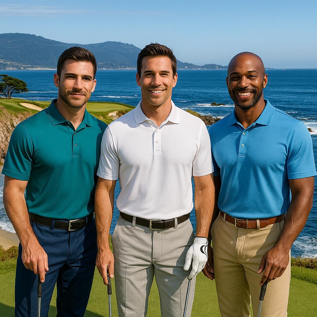 Skiennix Golf Shirts for Men - Dry Fit Short Sleeve Polos in Regular & Big/Tall Sizes