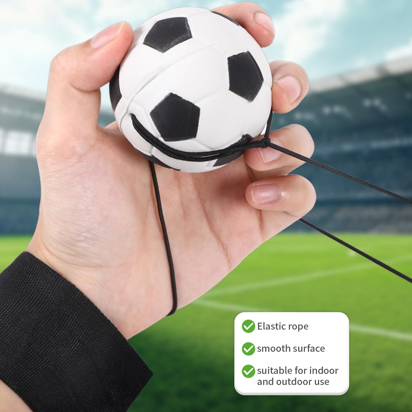 Xuqiakw 6PCS Wrist Ball on String for Soccer Party Favors,Rebound Ball with Strap for Soccer Team Gifts,Wrist Exercise Fun Outdoor Activity for Adults