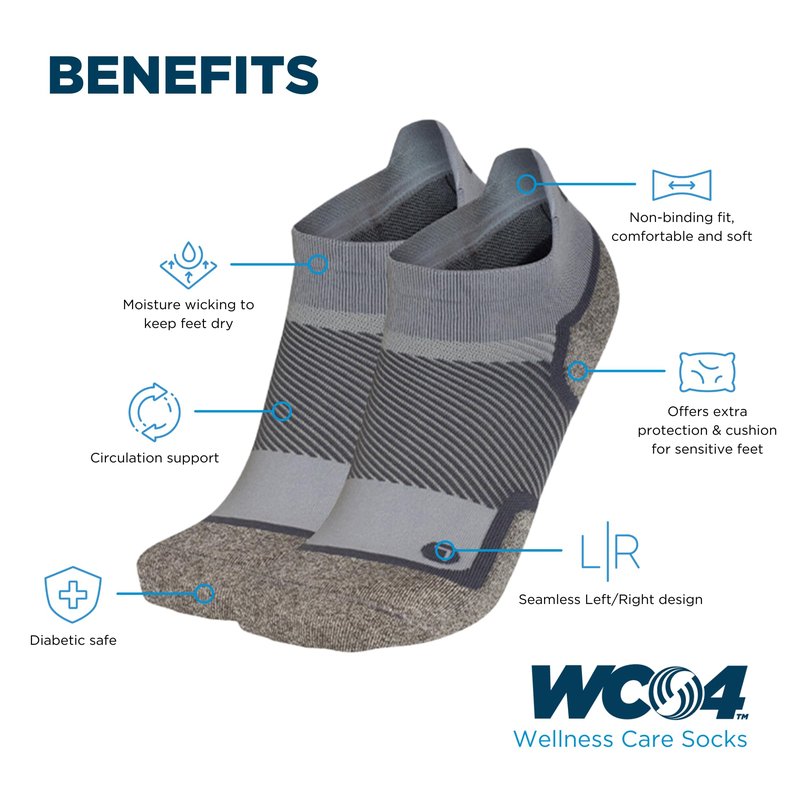 OrthoSleeve WC4 Diabetic & Neuropathy Compression Socks, Non-Binding for Men & Women, Improve Circulation & Edema