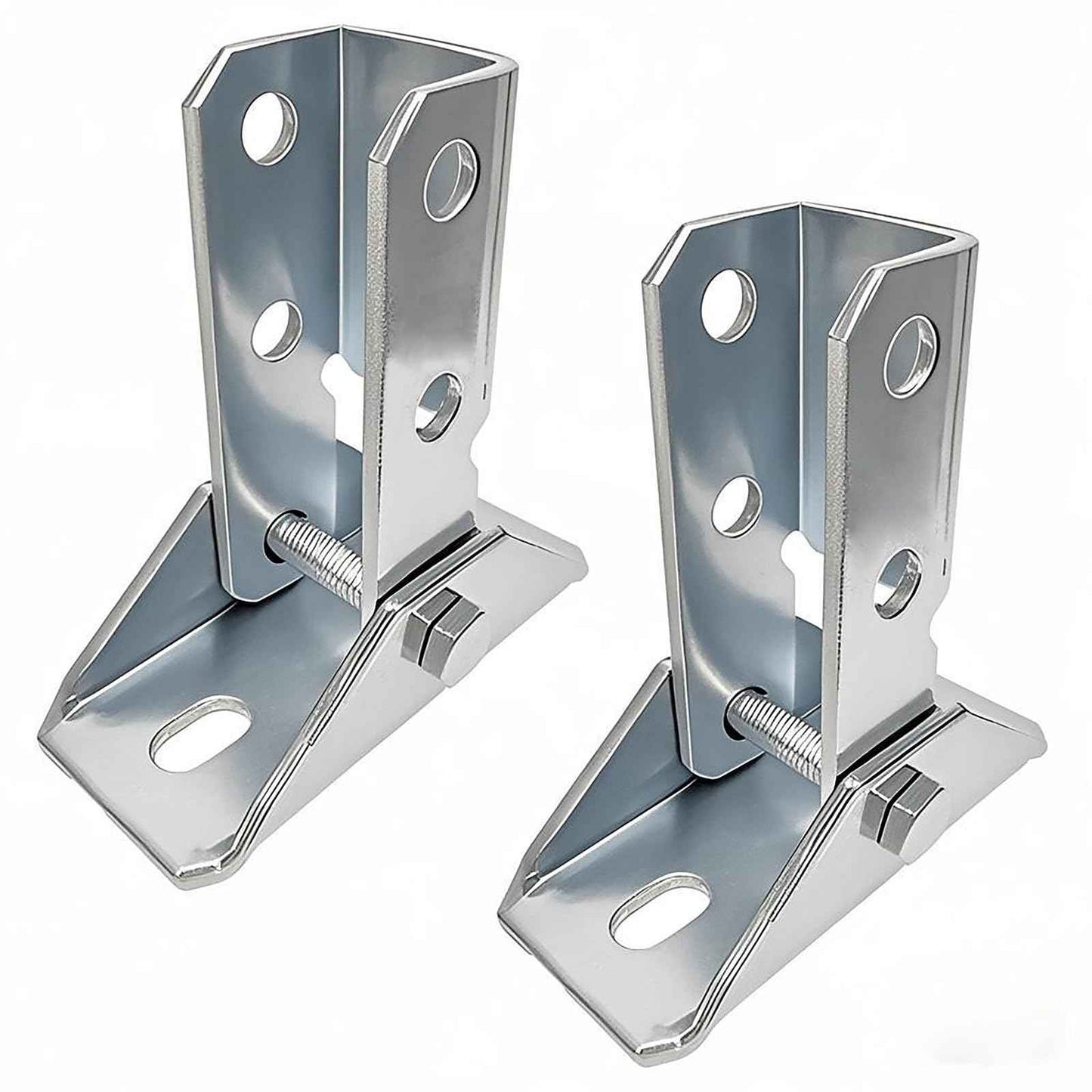 BIAXJUNY Adjustable Brace Fitting,180 Degree Turn Joint Connector Bracket Fit for 1/2" Bolt in 1-5/8" Strut Channel, Electrogalvanized（2 Pack）