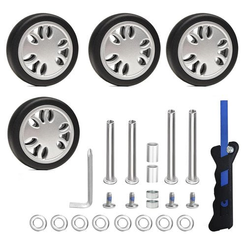 4PC Suitcase Replacement Wheels 2in Spinner Wheel Rubber Mute Flexible Smooth for Damaged Luggage Trolley Caster Repair