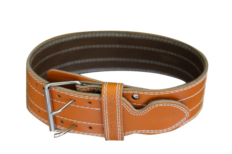 Weight Power Lifting Belt 4” Wide Cobra Grips Best Premium Genuine Leather Belt for Men & Women Adjustable Weightlifting Back Support (Orange, Large 36"-44")