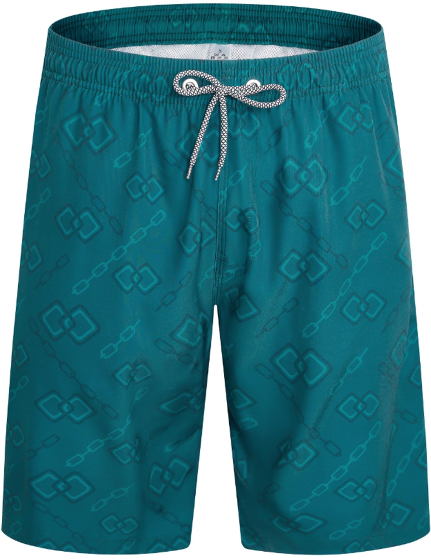 ELETOP Men's Swim Trunks Quick Dry Bathing Suit Swimming Board Shorts Mesh Lining Beach Swimwear Grid Dark Green M