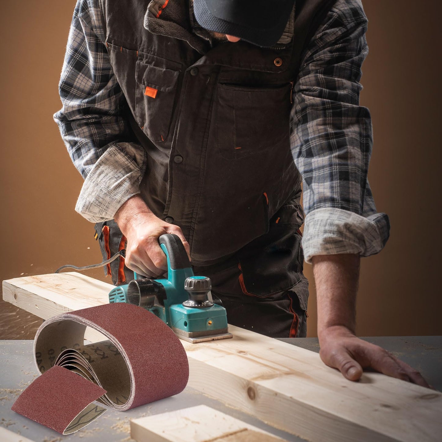 Belt Sander Sanding Belts, 8 Pcs Belt Sander Paper (2 Each of 80 120 150 240 Grits), Aluminum Oxide for Woodworking Polishing (3 x 21 inch)