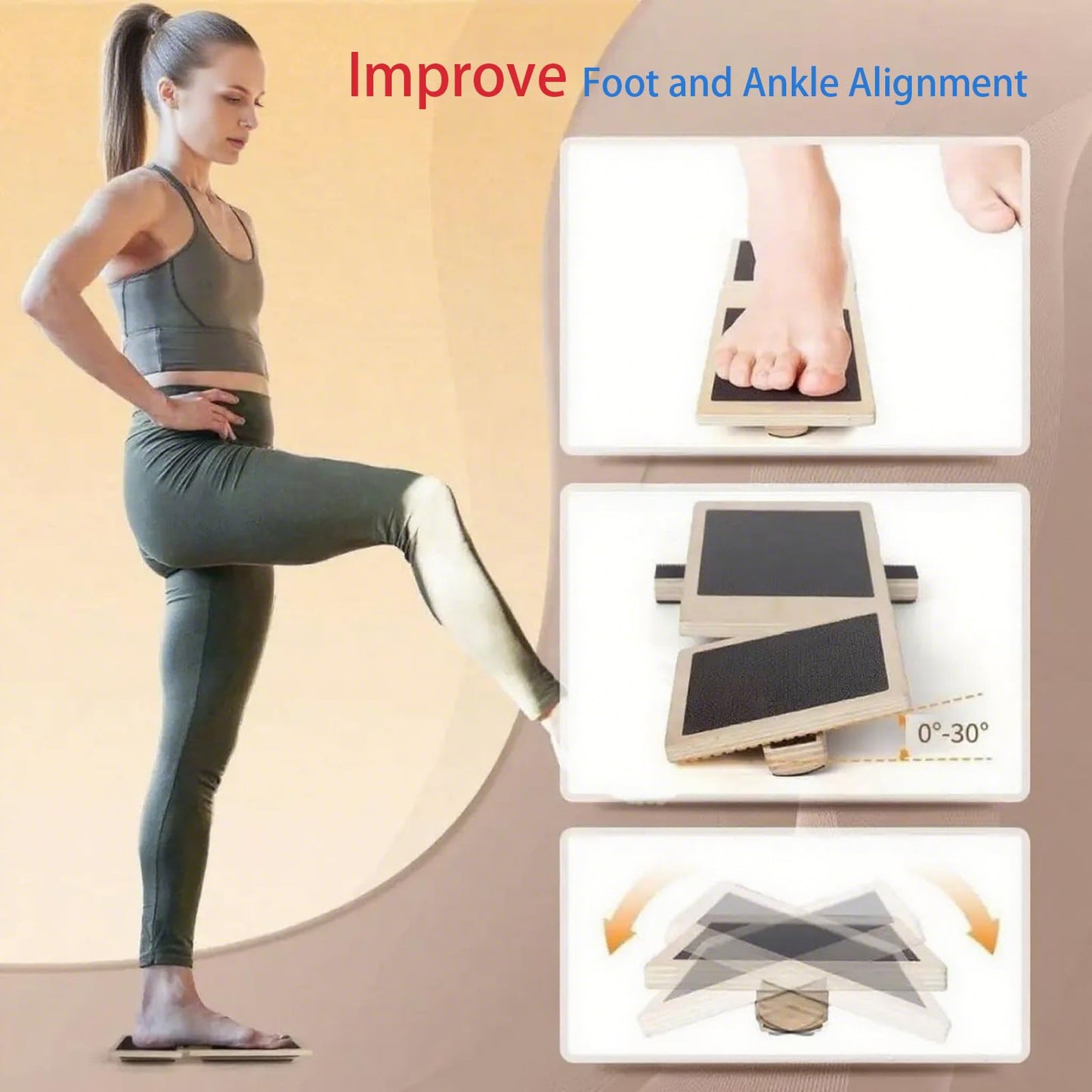 Ankle Strengthener，Ankle Balance Board，Foot Strengthener Trainer for Sprained Ankle，Balance Training，Home Gym Fitness Equipment