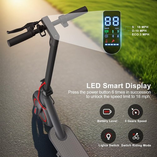 **Skiennix Electric Scooter - 500W Power, 18MPH, 12-18 Miles Range, Foldable Design, Dual Braking**
