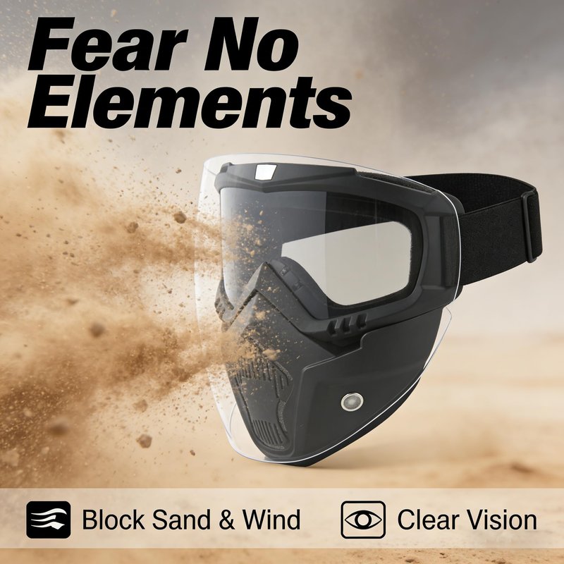 Motorcycle Face Mask Full Face,Dirt Bike Goggles Motocross, ATV, Offroad, Riding Racing Goggles for Men Women,Paintball Mask for Halloween Cosplay Paintball Game Props Party