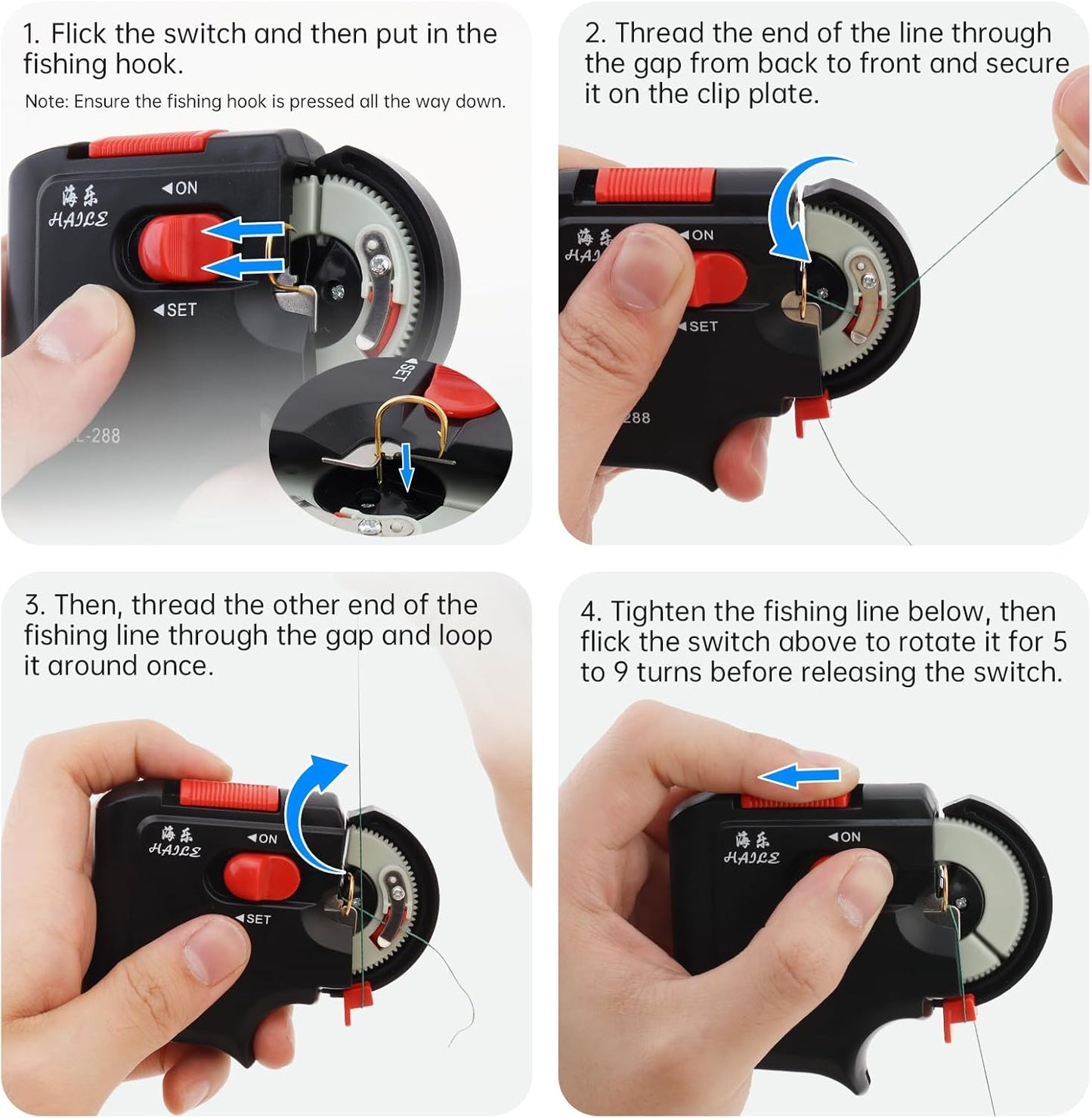 OriGlam Electric Fishing Hook Tyer Machine - Fast Automatic Knot Tying Device for Anglers