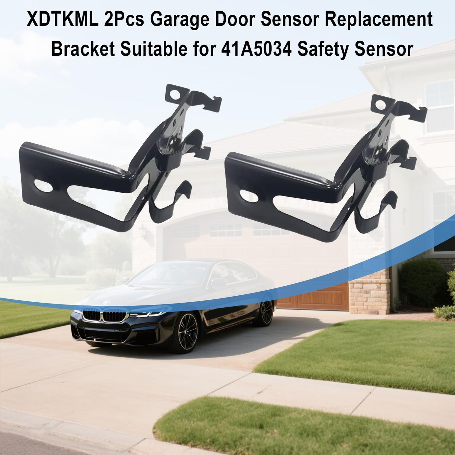 Garage Door Sensor Replacement Bracket Compatible with Chamberlain Liftmaster Garage Door Opener Sensors for 41A5034 Safety Sensor Kit Brackets Black 2Pcs