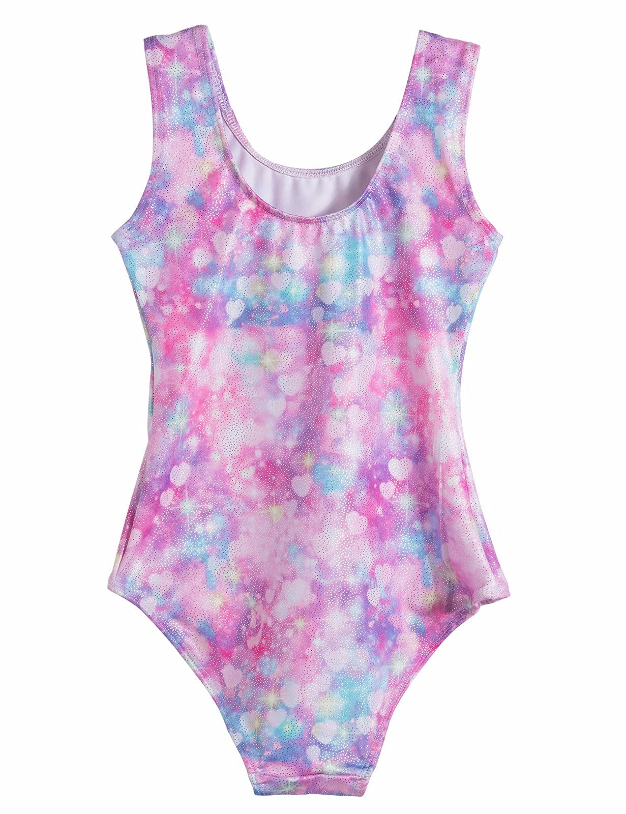 Domusgo Gymnastics Leotards for Girls 2t 3t Purple Hearts Sparkly One Piece Tumbling Outfits