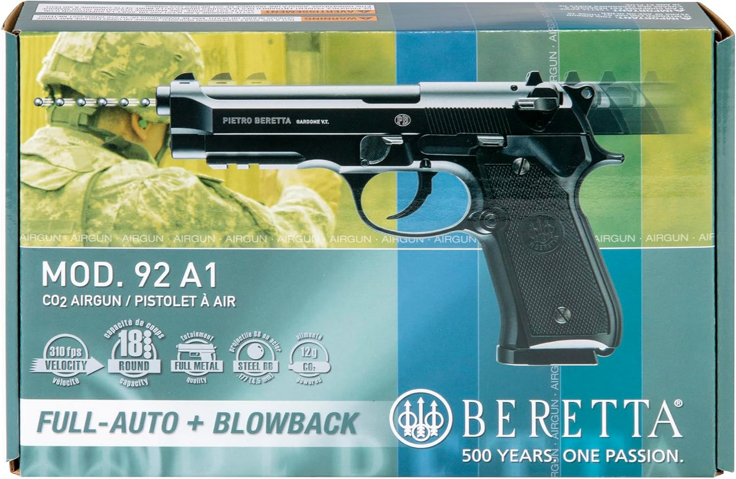 Umarex Beretta M92 A1 Blowback Air Pistol - Full-Auto .177 Caliber BB Gun for Realistic Shooting Experience