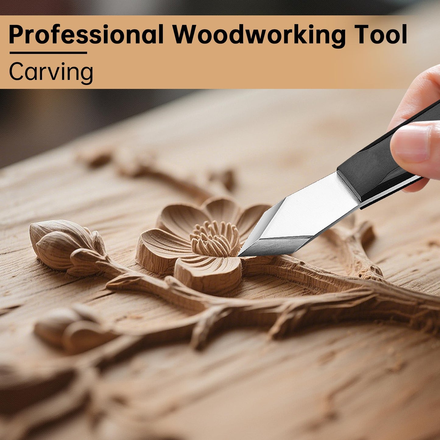 Marking Knife - 5CR15 High Carbon Steel Woodworking Scribing Knife, Double Beveled Blade with Wooden Handle, Leather Sheath Included - Wood Scribe Tool for Carving, Ideal Gifts for Men, Precision Tool