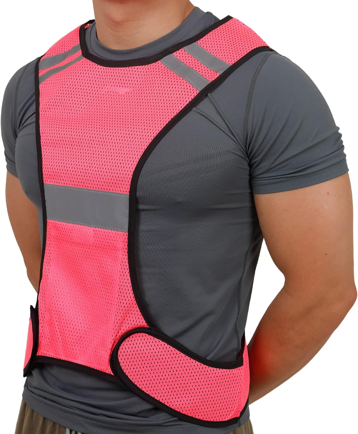 TCCFCCT Reflective Running Vest - High Visibility Gear with Large Pocket for Safety and Comfort