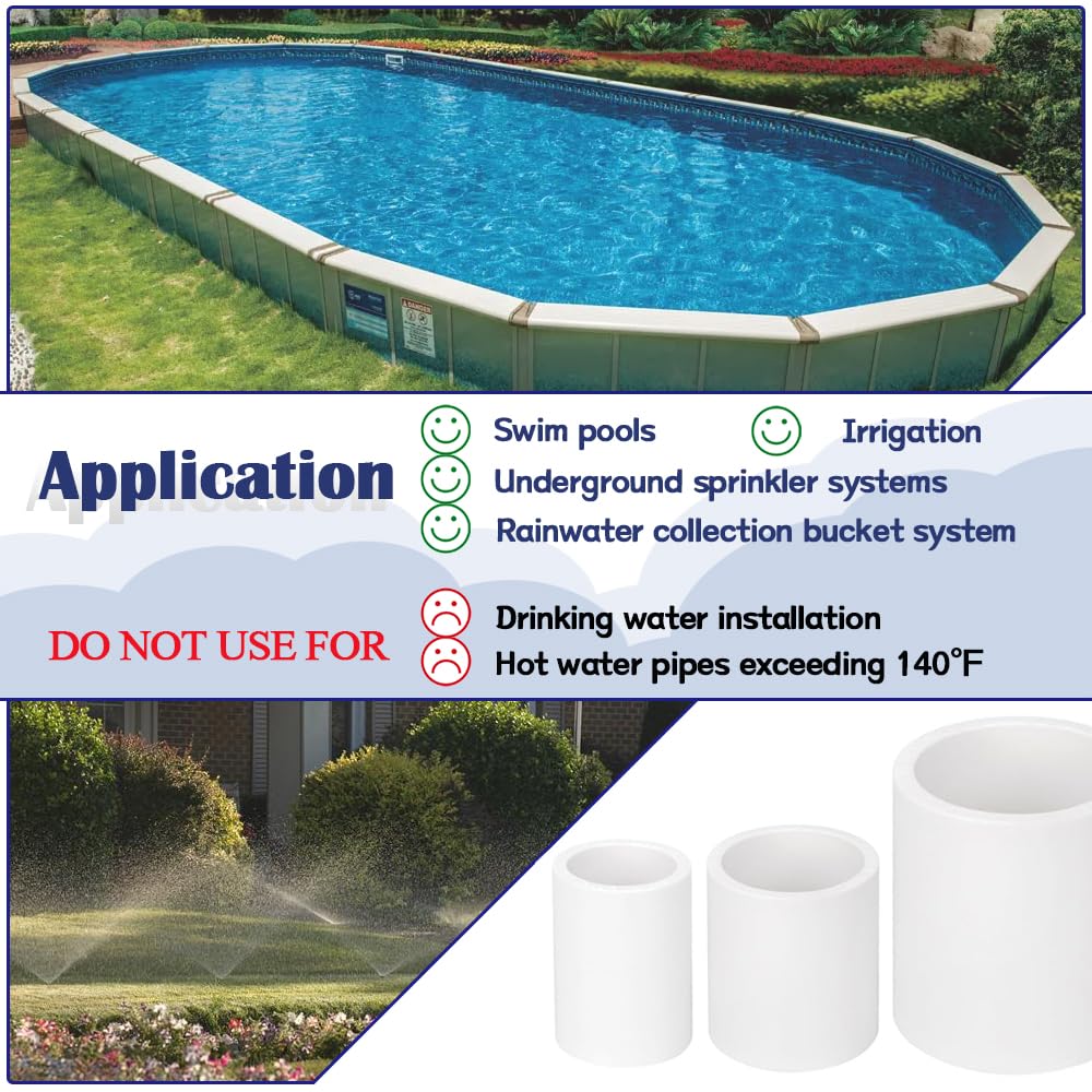 HayEastdor 10PCS 3/4 Inch PVC Pipe Coupling Adapter Pipe Fittings Socket x Socket Connectors for Sprinkler, Drip Irrigation System, Pipes Extension HE050-3/4
