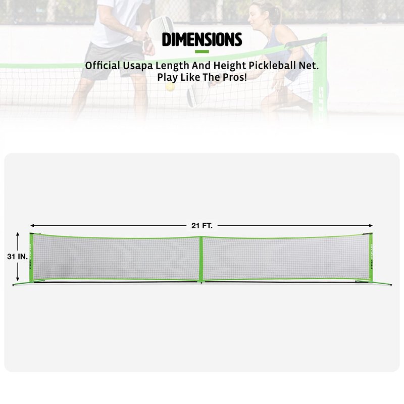 Pro Focus Pickleball Net Set – Includes 4 Player Wooden Pickleball Paddles and 3 Pickleballs; Outdoor and Indoor Fun for Adults and Families, All Skill Levels