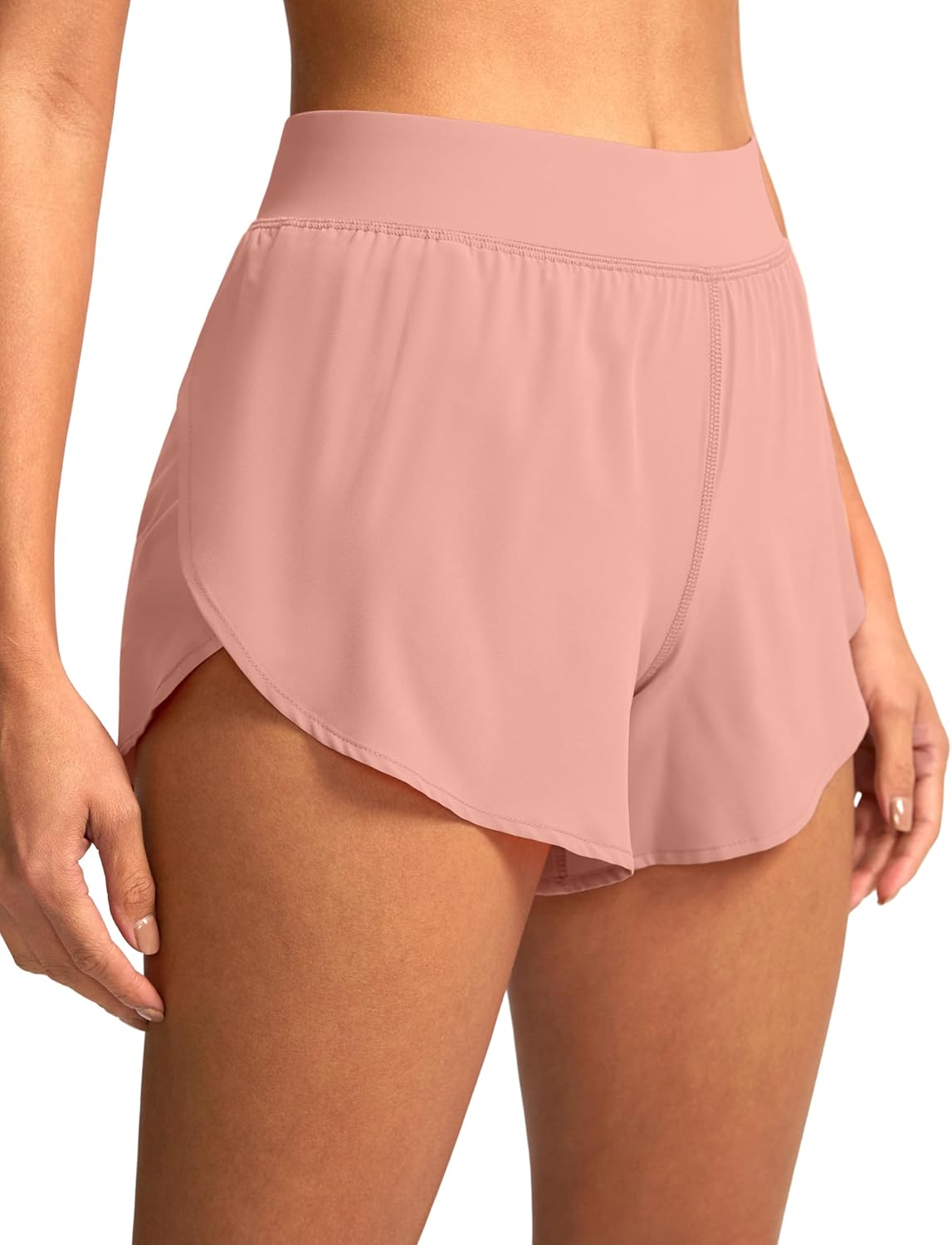 Soothfeel High Waisted Athletic Running Shorts - Quick Dry Dolphin Style for Gym Workouts