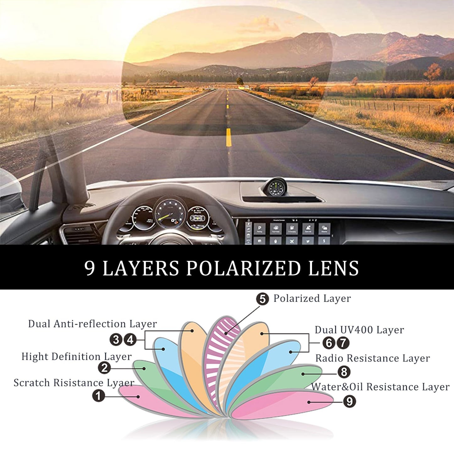 FF FRAZALA Polarized Clip on Sunglasses over Prescription Glasses Anti-Glare UV Protection Driving Fishing (Silver, 0, x)