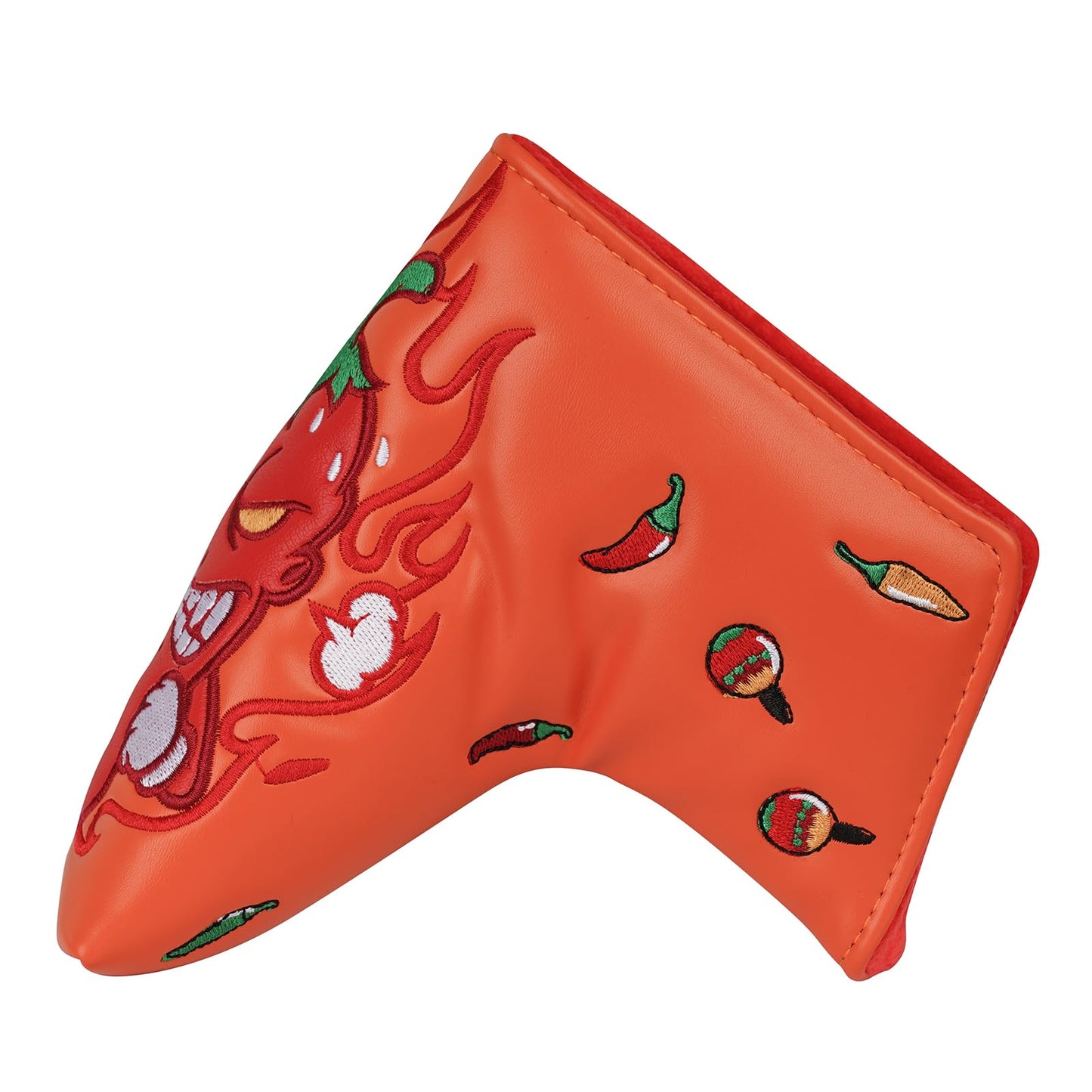 BIG TEETH Golf Blade Putter Cover Headcover Club Protector Magnetic Bar Closure Lucky Putter Cover