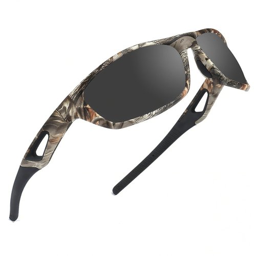 JIANGTUN Camo Polarized Wrap-around Sport Sunglasses for Men Women UV400 Driving Fishing Hunting Sun Glasses