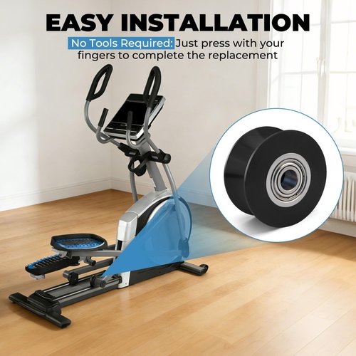 YIBEICO Upgraded Roller Wheel for 340773, Elliptical Roller Wheel for TreadLife for ProForm for NordicTrack, Quiet LongLasting Replacement Roller Wheel