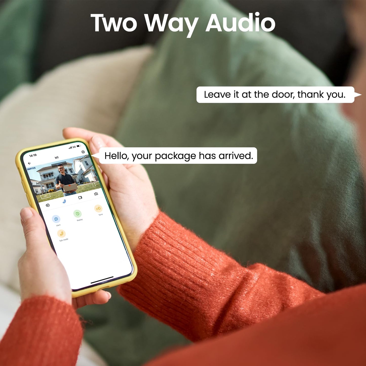 INFIYA Video Doorbell Camera Wireless-2K Outdoor Front Door Camera with Chime Included for Home Security, Easy Installation, AI Human Detection, Instant Alerts, Night Vision, Two-Way Audio, M1 White