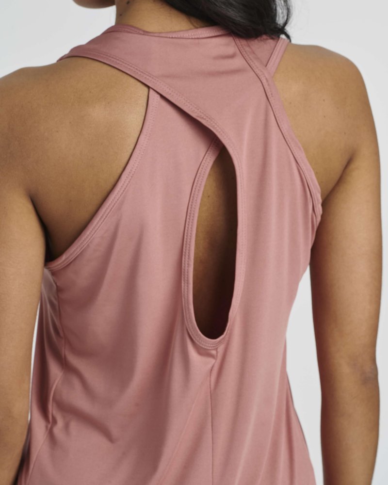 Real Essentials 5 Pack: Women's Crossback Keyhole Open Back Workout Tank Top Dry-Fit Sleeveless Yoga Gym (Available in Plus)