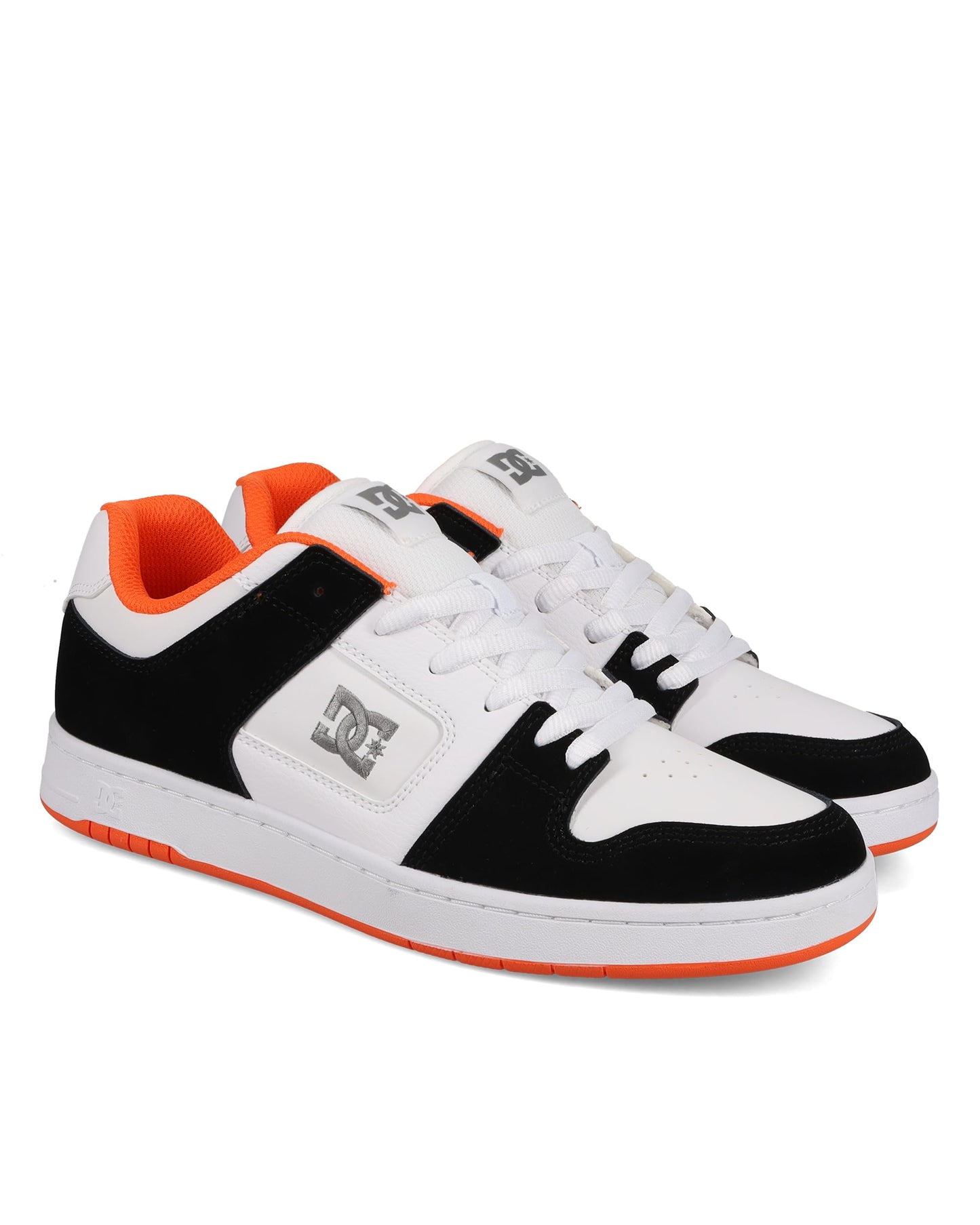 DC Men's Manteca 4 Skate Shoe, Black/White/Orange, 7.5