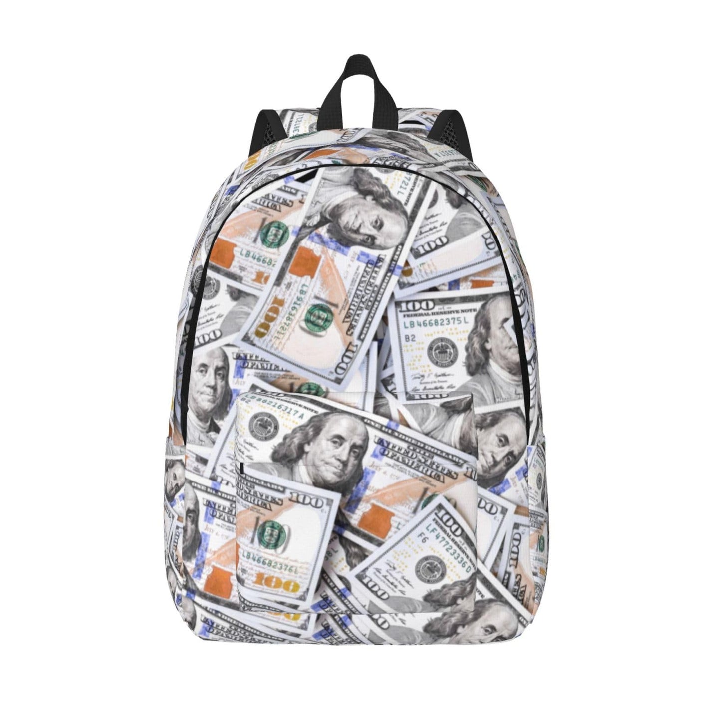 GVGOAGL Fun Money Dollar Novelty Backpack for Girls Boys Women Lightweight Canvas Bookbag Casual Daypack for Travel Outdoor Camping, 17 Inch
