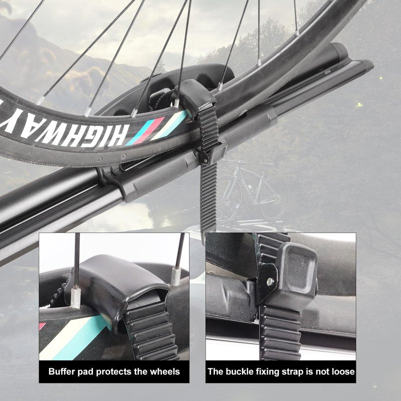 Roof Rack Bike Wheel Adapter Outride 591 Wheel Holder, OEM Rubber Strap Accessory Kit, Compatible with ProRide/Thule 591 561 34358 34368 51231