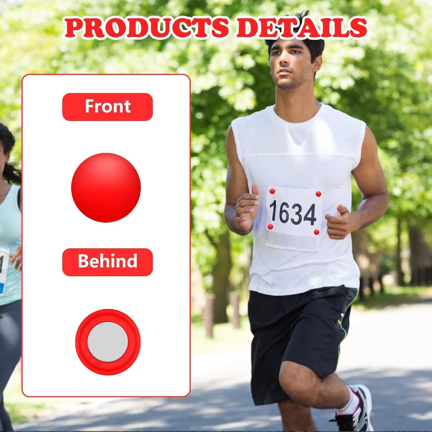 Skiennix 12Pcs Marathon Running Bib Clips - Secure Race Number Holders in Red, Blue & Green