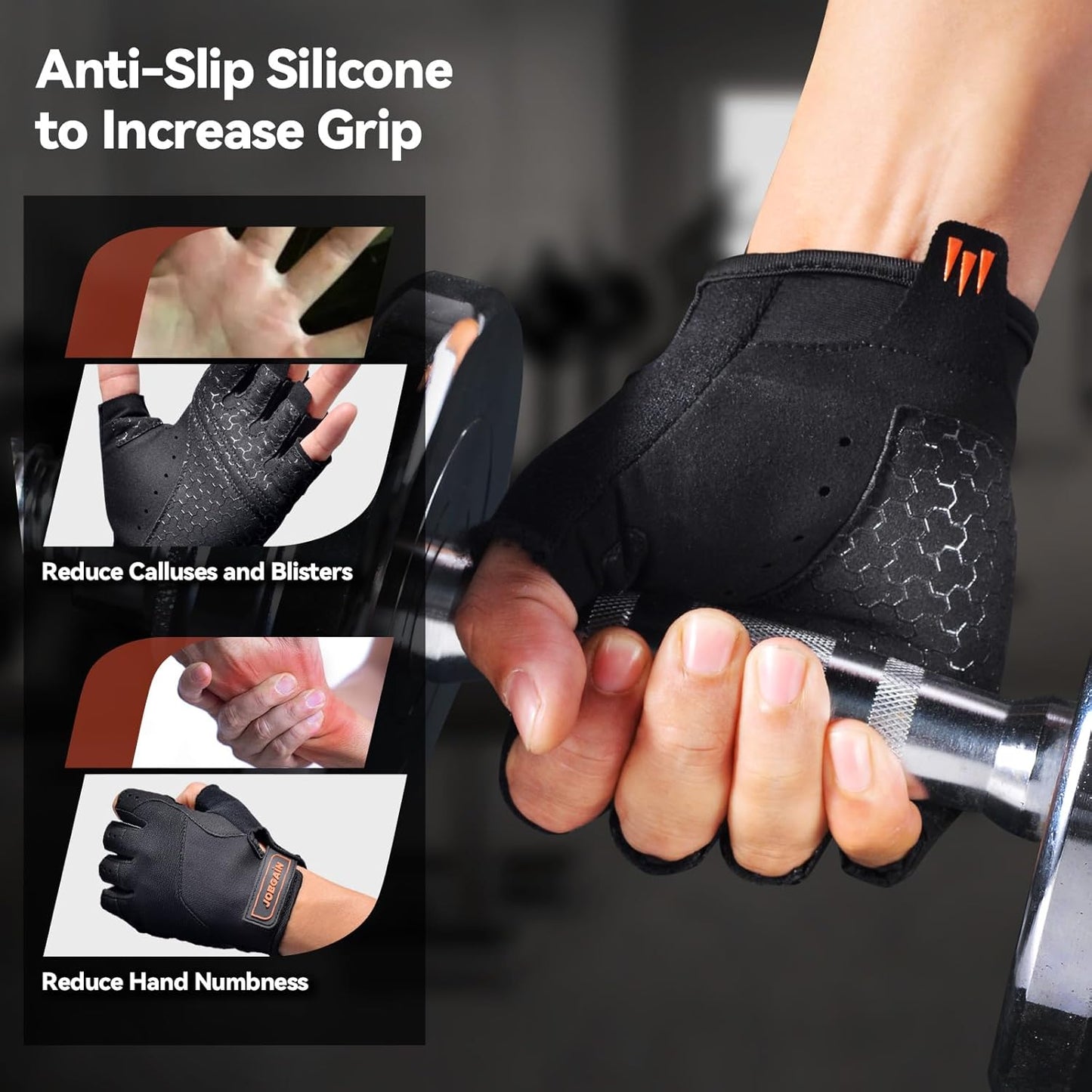 Skiennix Workout Gloves - Breathable Weight Lifting Gloves with Full Palm Protection | Ideal for Gym & Fitness