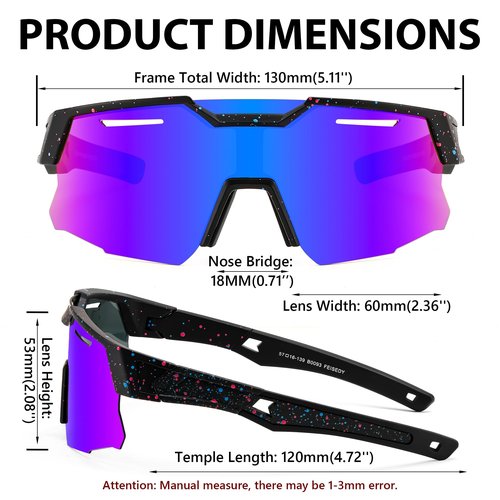 FEISEDY Kids Teens Baseball Polarized Sunglasses Sports Cycling Glasses for Youth Boys Girls Age 8-16 B0157