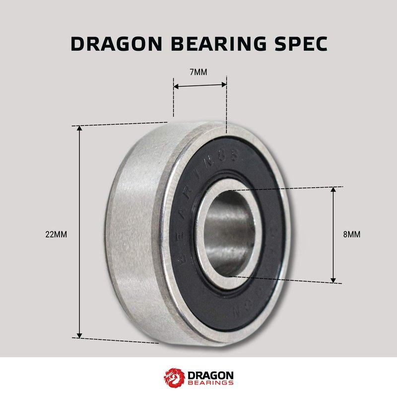 Fireball Dragon Roller Skate Bearings 16 Pack - High Performance Skate Rated Rollerblade Bearings - Dragon Roller Bearing Inline Skate Bearings, Guaranteed for Life (ONE Size, Endure)